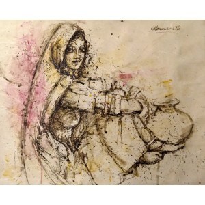 Moazzam Ali, 20 x 24 Inch, Water Color on Paper, Figurative Painting, AC-MOZ-038